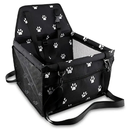 Dog Car Booster Seat and Travel Basket, Oxford Breathable Foldable Soft Washable Pet Carrier, Safety Leash and Adjustable Straps