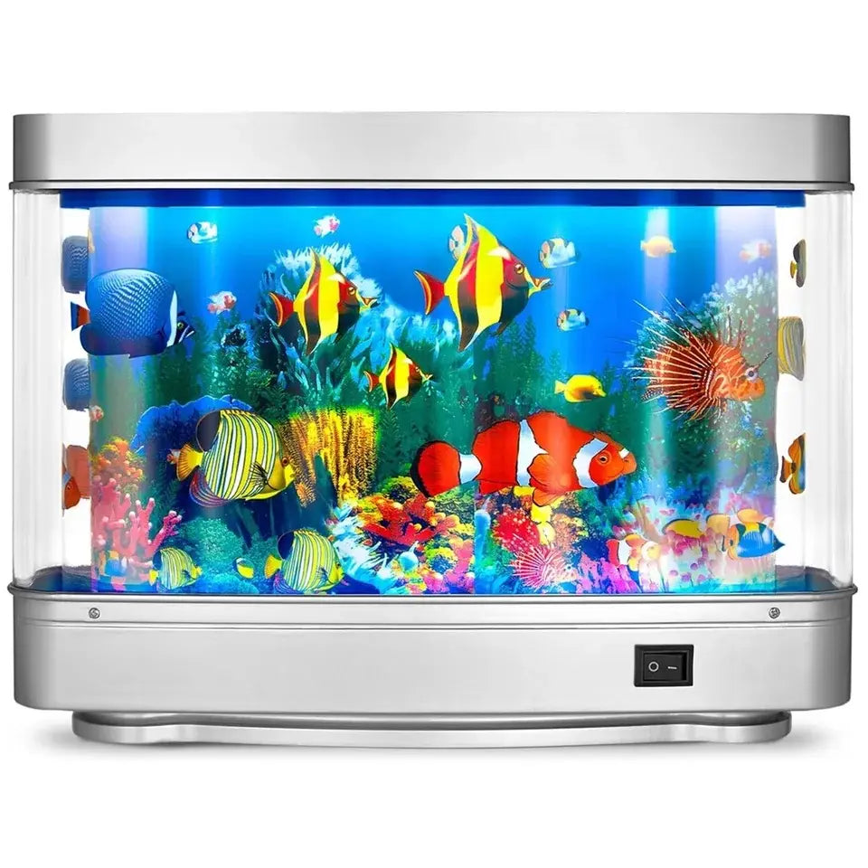 Led Desk Lamp Fake Fish Tank Lamp Ocean Aquarium Decorative Lamp Artificial Tropical Aquarium Lights Motion Lamp Nostalgic 2000S Jellyfish Dolphin Halloween Lamp Halloween Giftsaquarium Lamp