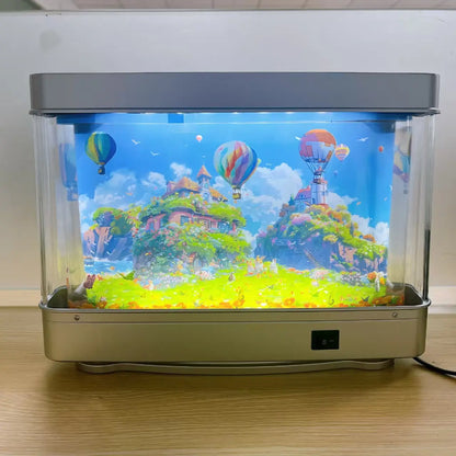 Led Desk Lamp Fake Fish Tank Lamp Ocean Aquarium Decorative Lamp Artificial Tropical Aquarium Lights Motion Lamp Nostalgic 2000S Jellyfish Dolphin Halloween Lamp Halloween Giftsaquarium Lamp