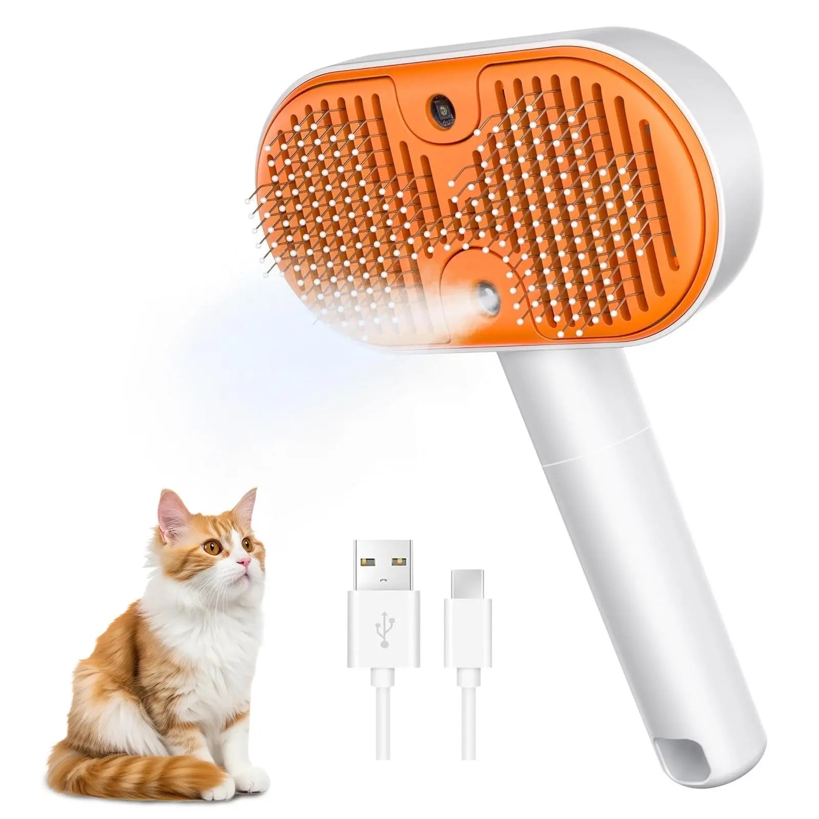 【Furlyn】Pet Hair Remover Brush for Dogs & Cats with Spray Mist – Self Cleaning Slicker Brush, One-Click Deshedding Grooming Comb, Viral Tiktok Pet Grooming Tool for Shedding & Undercoat Removal